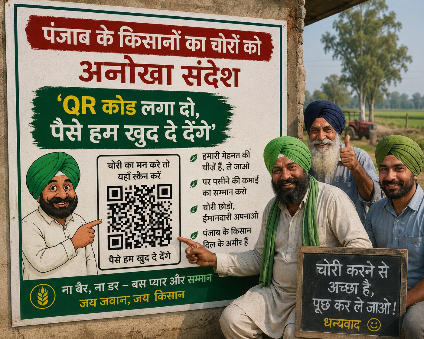 Faridkot: पंजाब में किसानों का अनोखा विरोध, चोरी की घटनाओं पर तंज भरा संदेश
