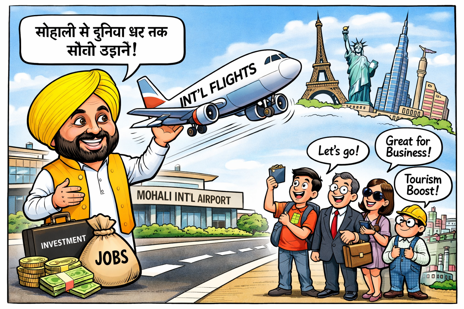 मोहाली से और बढ़ेंगी अंतरराष्ट्रीय उड़ानें मुख्यमंत्री भगवंत सिंह मान की वकालत