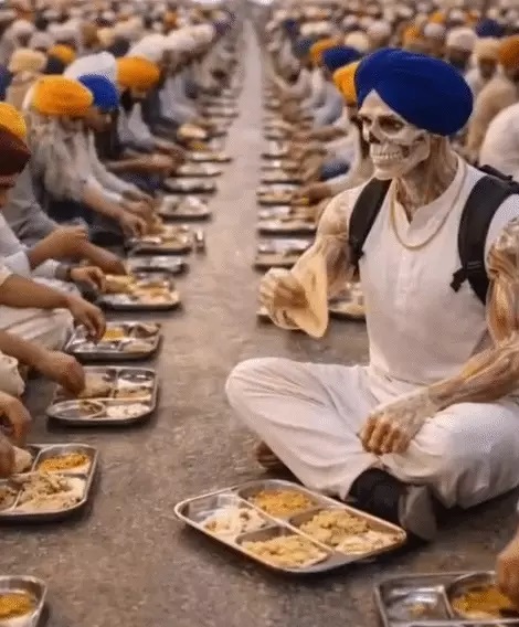 AI वीडियो में गोल्डन टेंपल में बेअदबी:कंकाल को पगड़ी पहना जूतों समेत परिक्रमा-लंगर हॉल में दिखाया; 7 लाख लोग देख चुके