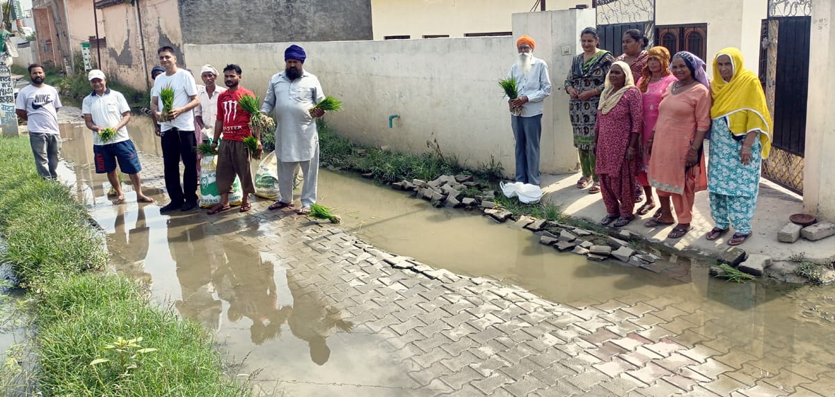 Hushiarpur: खानपुर गांव में जलभराव की समस्या, लोगों ने सड़क पर उतरकर किया प्रदर्शन